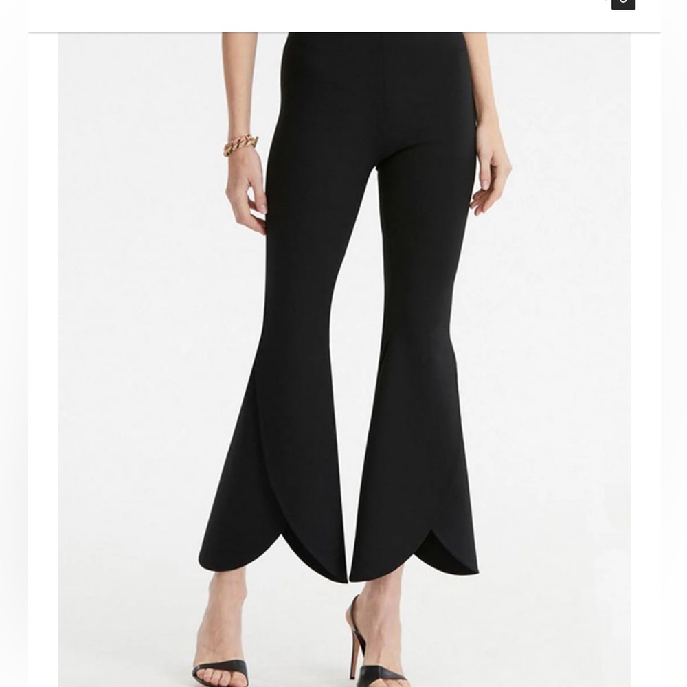 Black Flared Hem Pants